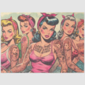 Papier Mousseline Tattoo Biker Girls Comics (Recto)