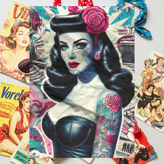 Papier Mousseline Tattoo Goth Girl