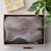 Papier Mousseline Taupe et Agate noir avec Géode Parties scintillant (Cadeau)