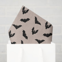 Taupe Noir Chauves-Souris Hantées Halloween Vintag