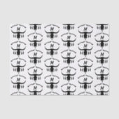 Papier Mousseline Taureau avec plumes noires Silhouette (Recto)