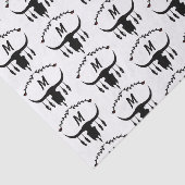 Papier Mousseline Taureau avec plumes noires Silhouette (Détail)