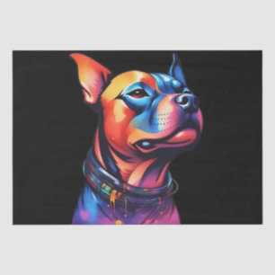 Papier Mousseline Taureau coloré Terrier Conception Cyberpunk,