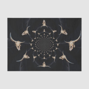 Papier Mousseline Taureau Cowboy Abstrait Pays Brown Vintage