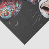 Papier Mousseline Taureau de vache de Noël avec/Santa Hat Folk Décou (Détail)