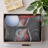 Papier Mousseline Taureau de vache de Noël avec/Santa Hat Folk Décou (Cadeau)