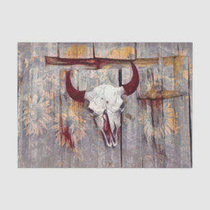 Papier Mousseline Taureau rouge rustique Taureau occidental Tourneso