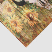 Papier Mousseline Taureau rustique Ouest Taureau Pays Tournesols (Détail)