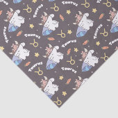 Papier Mousseline Taurus Dreams - Sleepy Zodiac Bunny Motif (Détail)
