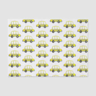 Papier Mousseline Taxi NYC Jaune New York Ville À damiers Imprimer c