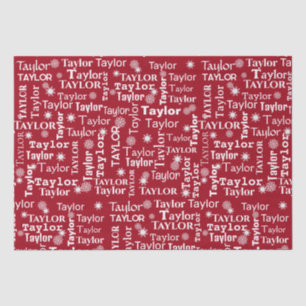 Papier Mousseline TAYLOR Nom Personnalisé Avec Flugles De Neige