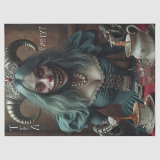 Papier Mousseline Tea Party Effrayer Alice (Recto)