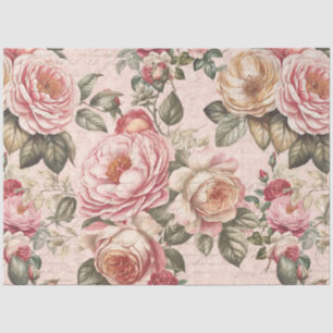 Papier Mousseline Tea Party Rose Floral Pink Fête des mariées