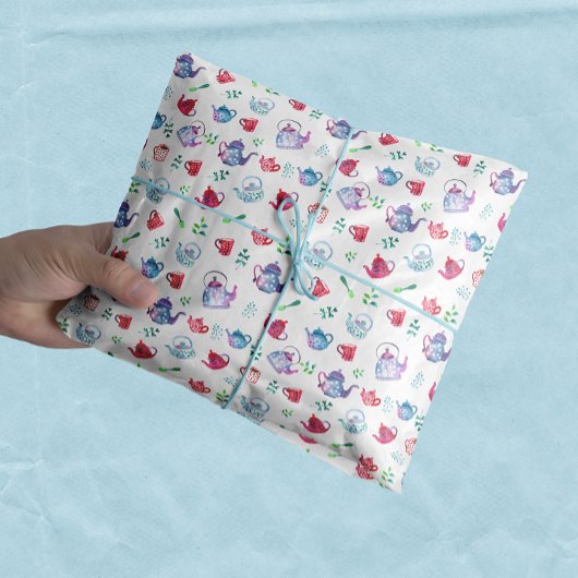 Papier Mousseline Tea Party Wonderland Watercolor Motif Pastel