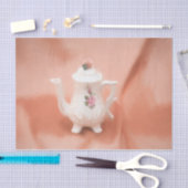 Papier Mousseline Tea vintage Blanc rose Antique Decoupage (Artisanat)