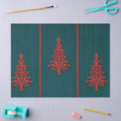 Papier Mousseline Teal and Red Crystal Christmas Trees (Artisanat)