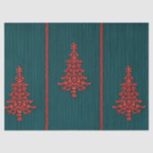 Papier Mousseline Teal and Red Crystal Christmas Trees (Recto)