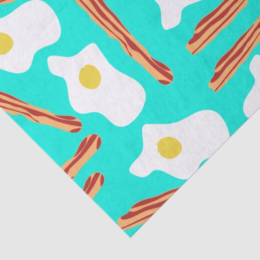 Papier Mousseline Teal Bacon and Eggs (Détail)