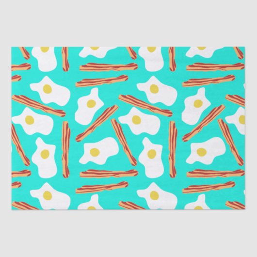 Papier Mousseline Teal Bacon and Eggs (Recto)