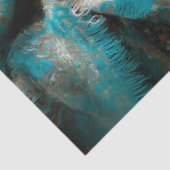 Papier Mousseline Teal Blanket Silver Wolf Portrait (Détail)