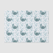 Papier Mousseline Teal Blue Butterflies Birthday (Recto)