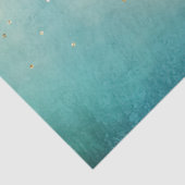 Papier Mousseline Teal Green Gold Sparkle Dots (Détail)