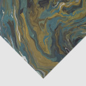 Papier Mousseline Teal, or, White and Black Oils (Détail)