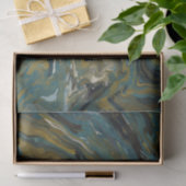 Papier Mousseline Teal, or, White and Black Oils (Cadeau)