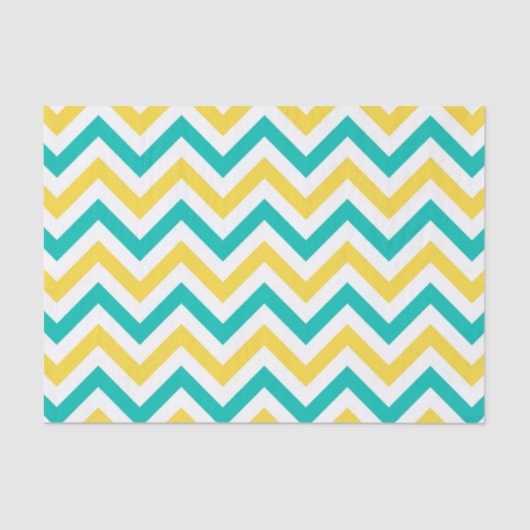 Papier Mousseline Teal, Pineapple, Wht Large Chevron Zig Zag (Recto)