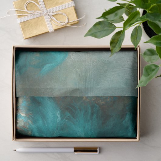 Papier Mousseline Teal Velvet Black Wolf Portrait (Cadeau)