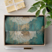 Papier Mousseline Teal Winter Peony Seamless Decoupage (Cadeau)