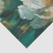 Papier Mousseline Teal Winter Peony Seamless Decoupage (Détail)