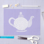 Papier Mousseline Teapot blanc sur lavande (Artisanat)