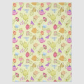 Papier Mousseline Teapots and Cups Garden Yellow (Recto)