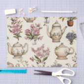 Papier Mousseline Teapots et fleurs (Artisanat)