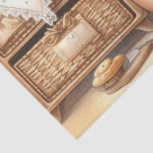 Papier Mousseline Teapots rétro et tournesols Cuisine aquarelle (Détail)