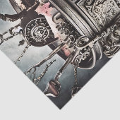 Papier Mousseline Técherie antique avec Cauldron et livres d'orthogr (Détail)