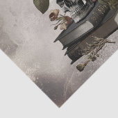 Papier Mousseline Técherie gothique | Spellbooks antiques avec crâne (Détail)