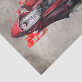 Papier Mousseline Técherie | Sorcière rouge aux ombres gothiques du  (Détail)