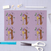 Papier Mousseline Teckel drôle buvant Champagne (Artisanat)