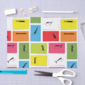 Papier Mousseline Teckels colorés (Artisanat)