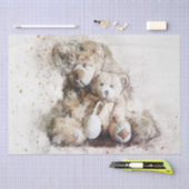 Papier Mousseline Teddy Bear 23 Aquarelle Découpage 15x20 (Artisanat)