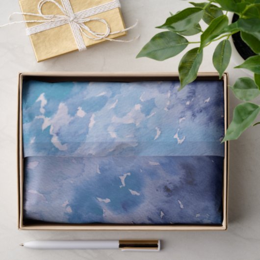 Papier Mousseline Teinture de jeans bleu rétro (Cadeau)