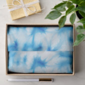 Papier Mousseline Teinture de tourbe bleu blanc (Cadeau)