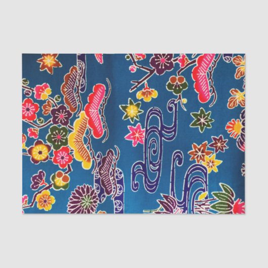 Papier Mousseline Teinture japonaise d'okinawaïen (Bingata) (Recto)