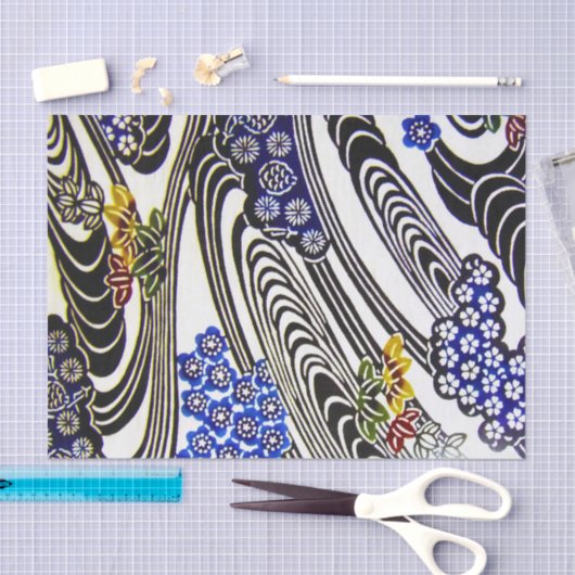 Papier Mousseline Teinture japonaise d'okinawaïen (Bingata) (Artisanat)