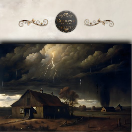 Papier Mousseline Tempête autour de la page de découpage d'une ferme