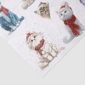 Papier Mousseline Ten Christmas Cats on a White Background (Détail)