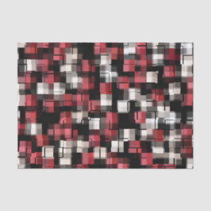 Papier Mousseline Tendance Bourgogne Noir Blanc Abstrait Plaid