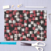 Papier Mousseline Tendance Bourgogne Noir Blanc Abstrait Plaid (Artisanat)